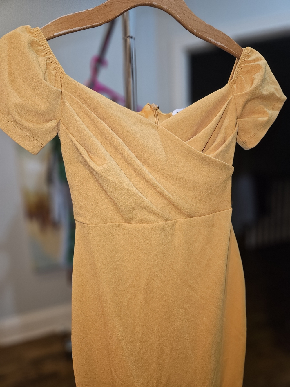 Topshop Yellow Midi Dress